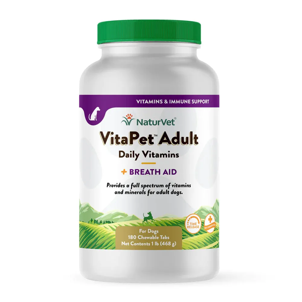 NaturVet VitaPet Adult Daily Vitamins plus Breath Aid Chewable Tablets