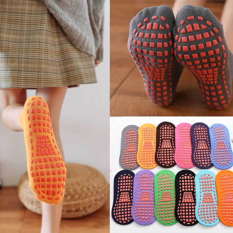 Non-Slip Slippers Cotton Socks, Unisex Anti Slip Low Cut Elastic Socks