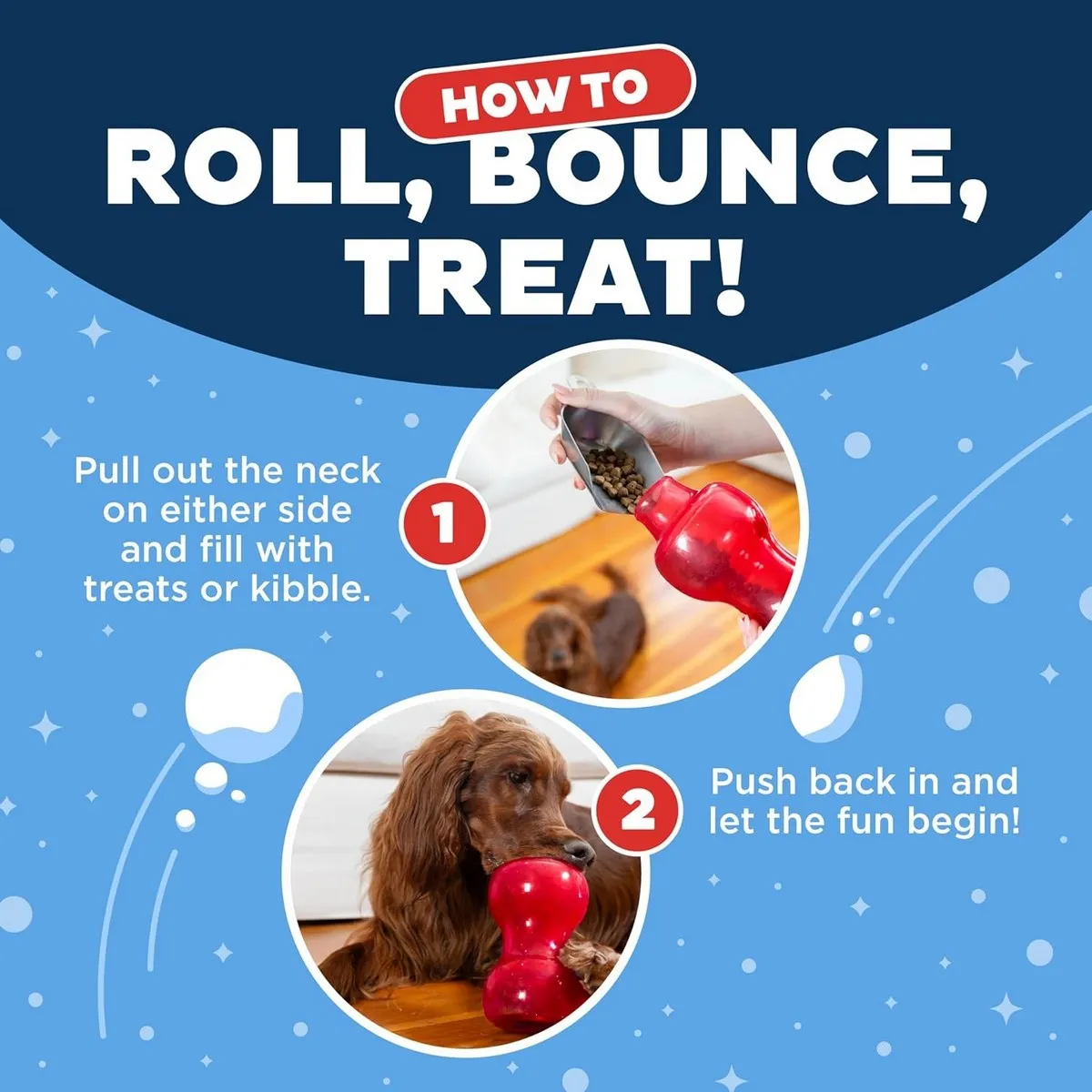 Outward Hound Double Snoop Interactive Treat Stuffer Dog Toy Red