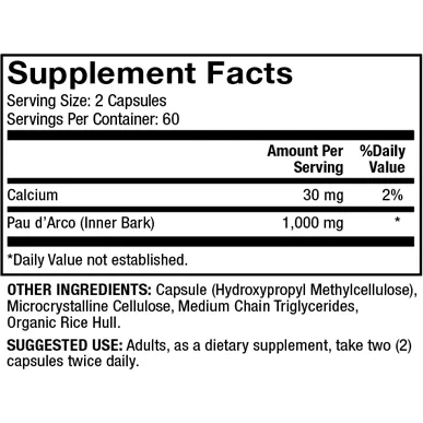 Pau D'Arco 1,000 mg 120 caps by Dr. Mercola