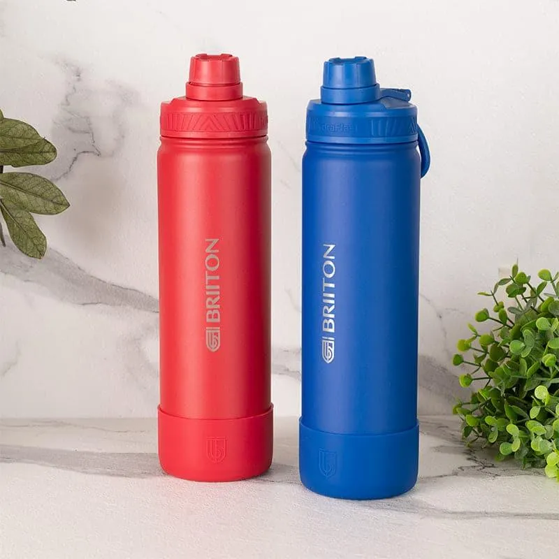 Quench Chic 750 ML Hot & Cold Thermos Water Bottle (Red & Blue) - Set Of Two