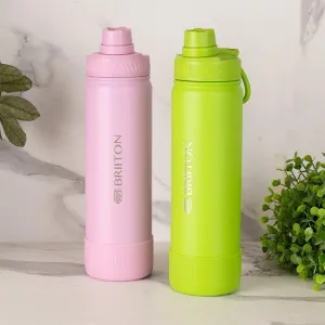 Quench Pal 750 ML Hot & Cold Thermos Water Bottle (Pink & Green) - Set Of Two