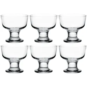 Red Co. Short Stem Clear Glass Tall Dessert Bowls, 6.75 Ounce, Set of 6