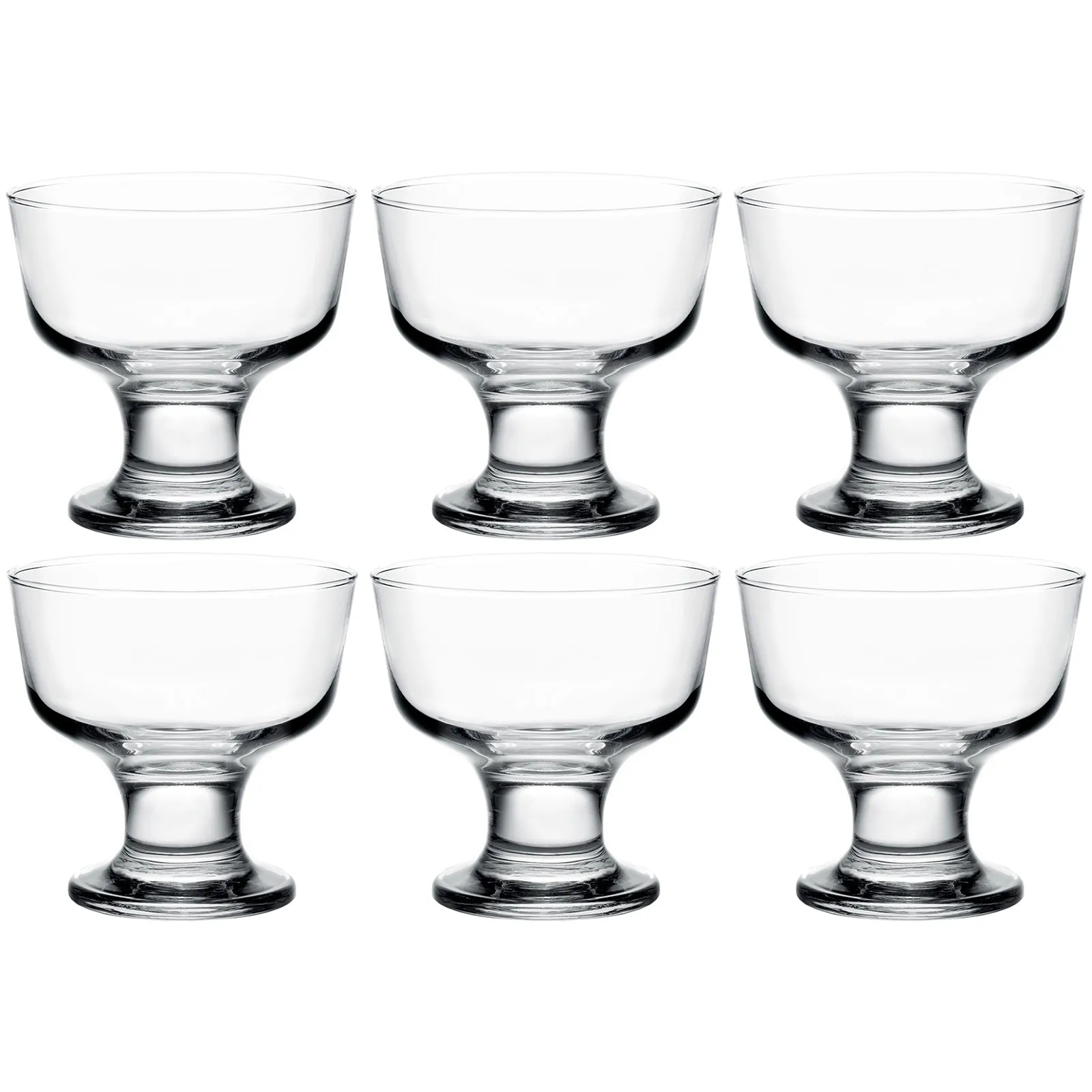 Red Co. Short Stem Clear Glass Tall Dessert Bowls, 6.75 Ounce, Set of 6