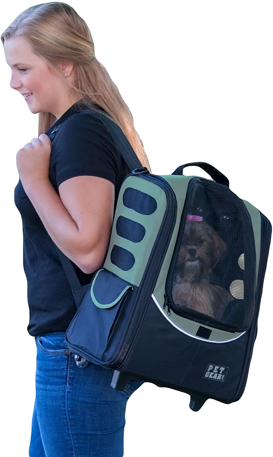 Roller Backpack Pet Carrier for pets up to 15 lbs - Pet Gear I-GO2 Escort Pet Carrier