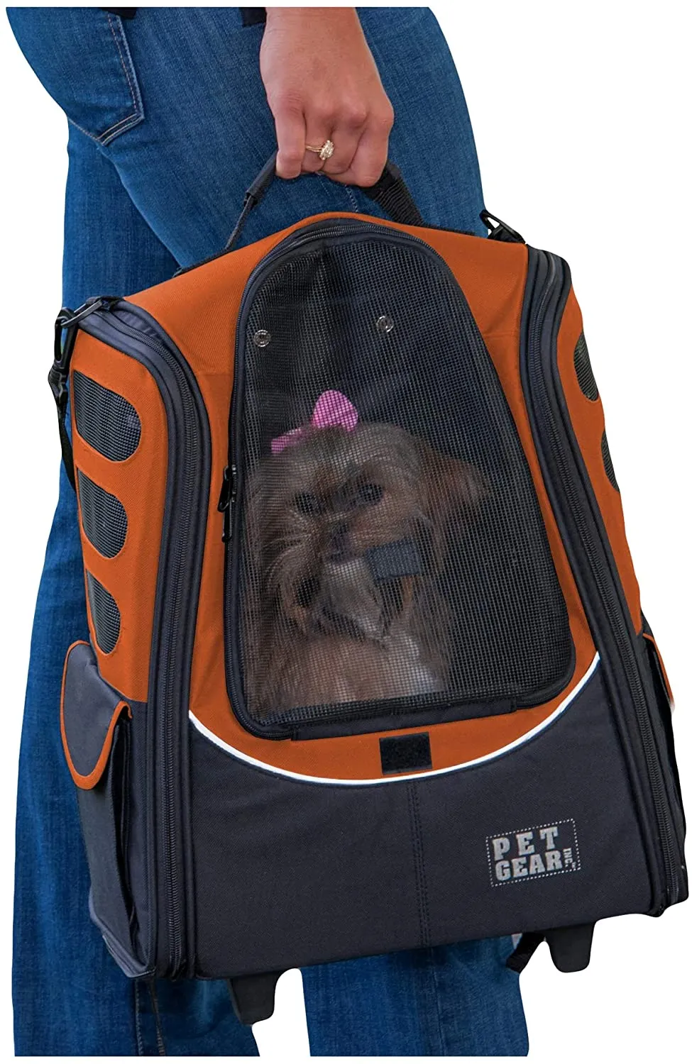 Roller Backpack Pet Carrier for pets up to 15 lbs - Pet Gear I-GO2 Escort Pet Carrier