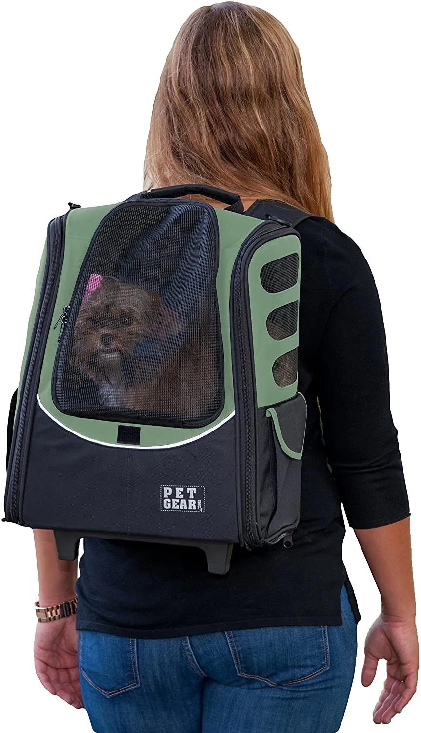 Roller Backpack Pet Carrier for pets up to 15 lbs - Pet Gear I-GO2 Escort Pet Carrier
