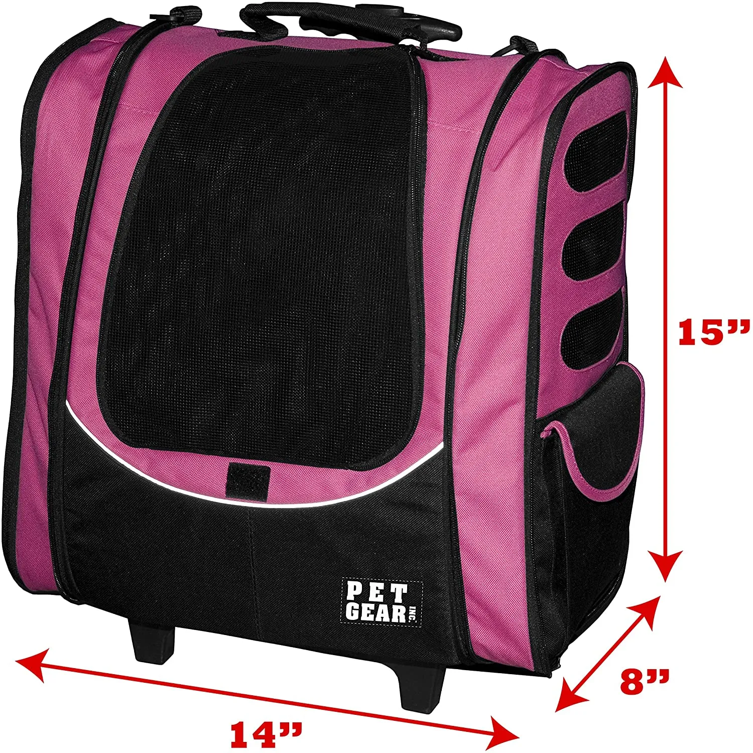 Roller Backpack Pet Carrier for pets up to 15 lbs - Pet Gear I-GO2 Escort Pet Carrier
