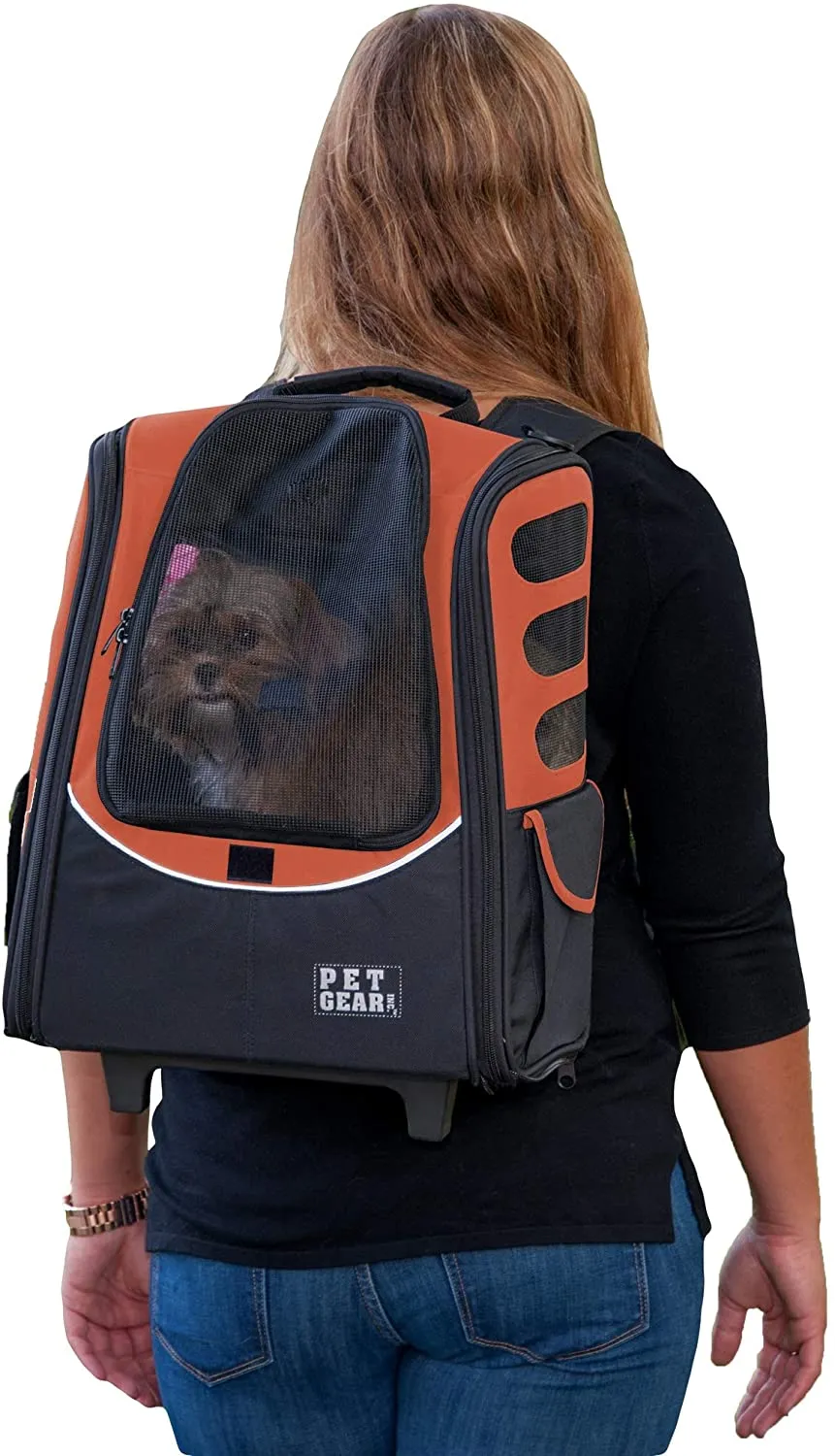 Roller Backpack Pet Carrier for pets up to 15 lbs - Pet Gear I-GO2 Escort Pet Carrier