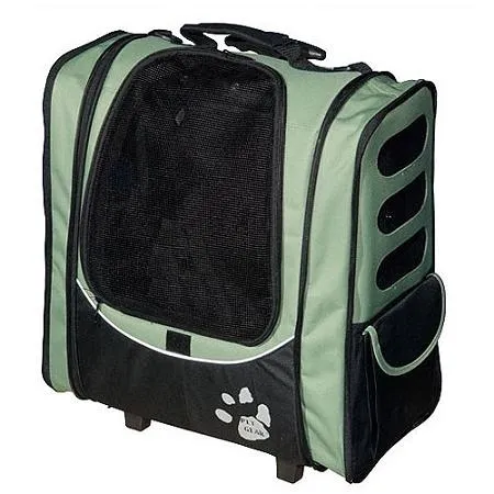 Roller Backpack Pet Carrier for pets up to 15 lbs - Pet Gear I-GO2 Escort Pet Carrier