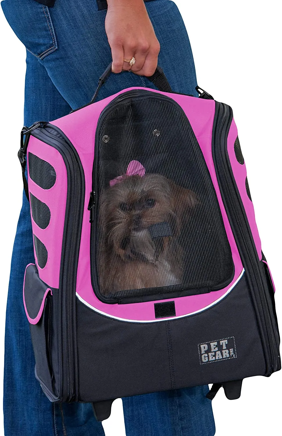 Roller Backpack Pet Carrier for pets up to 15 lbs - Pet Gear I-GO2 Escort Pet Carrier