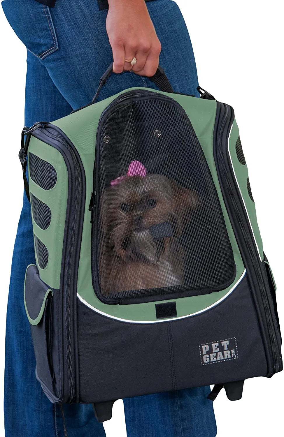 Roller Backpack Pet Carrier for pets up to 15 lbs - Pet Gear I-GO2 Escort Pet Carrier
