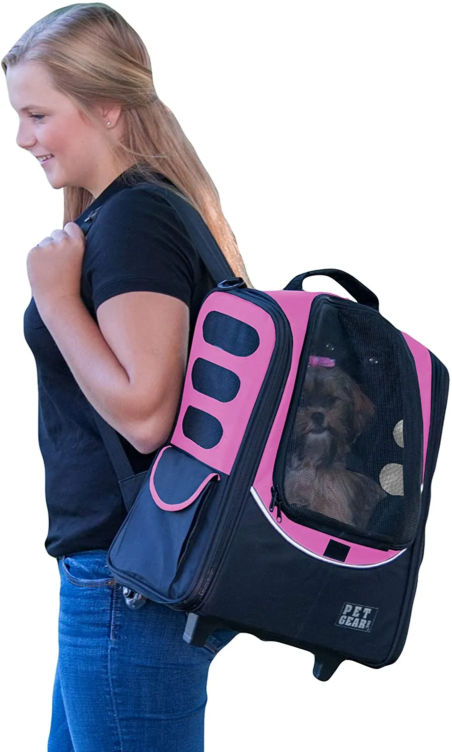 Roller Backpack Pet Carrier for pets up to 15 lbs - Pet Gear I-GO2 Escort Pet Carrier