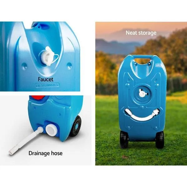 RV Caravan Portable Water Tank On Wheels Storage - 40L
