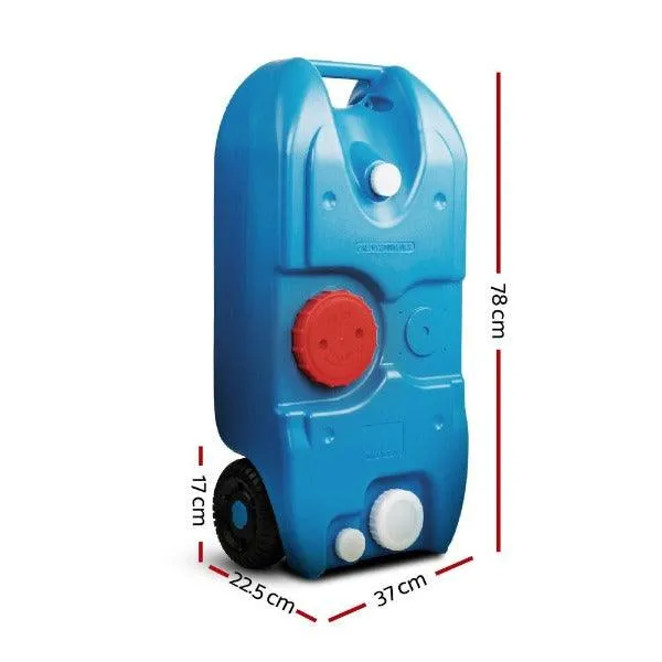 RV Caravan Portable Water Tank On Wheels Storage - 40L