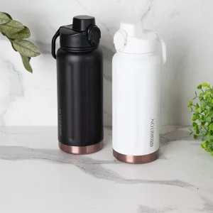 Sip Bliss 750 ML Hot & Cold Thermos Water Bottle (Black & White) - Set Of Two
