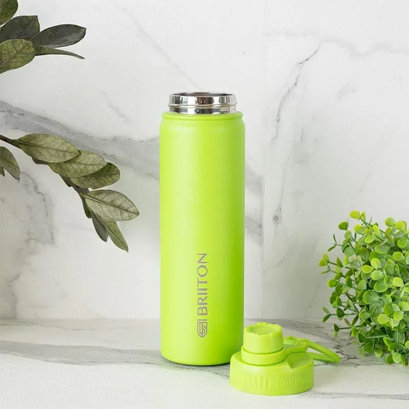 Sip Slay 750 ML Hot & Cold Thermos Water Bottle (White & Green) - Set Of Two