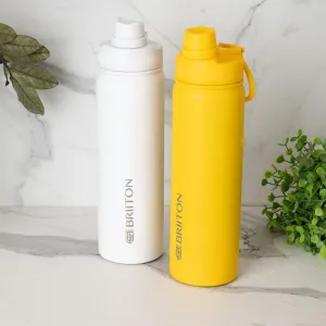 Sip Slay 750 ML Hot & Cold Thermos Water Bottle (White & Yellow) - Set Of Two