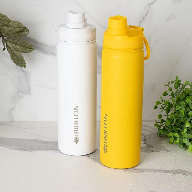 Sip Slay 750 ML Hot & Cold Thermos Water Bottle (White & Yellow) - Set Of Two