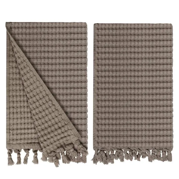 Stone Tassel Hand Towel Set of 2, Modern Style
