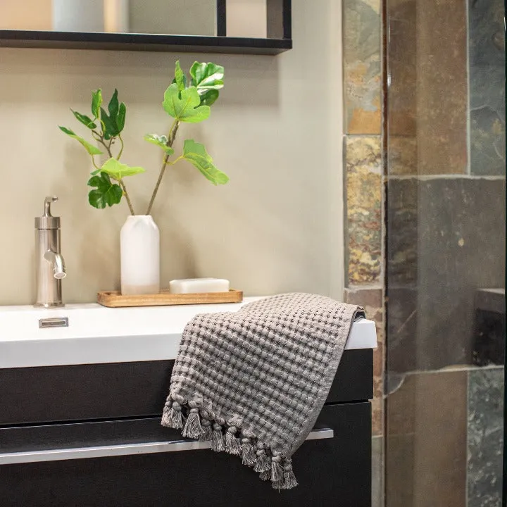 Stone Tassel Hand Towel Set of 2, Modern Style