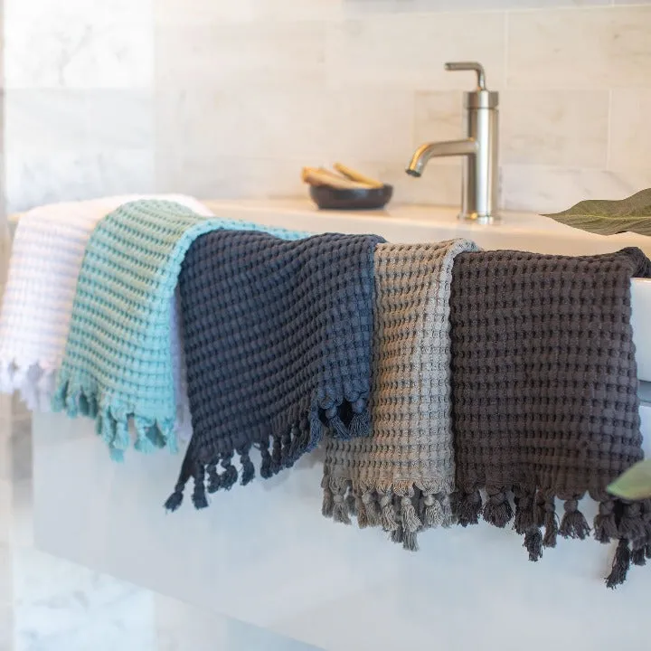 Stone Tassel Hand Towel Set of 2, Modern Style