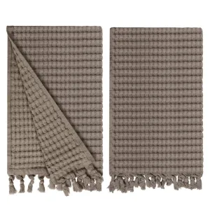 Stone Tassel Hand Towel Set of 2, Modern Style