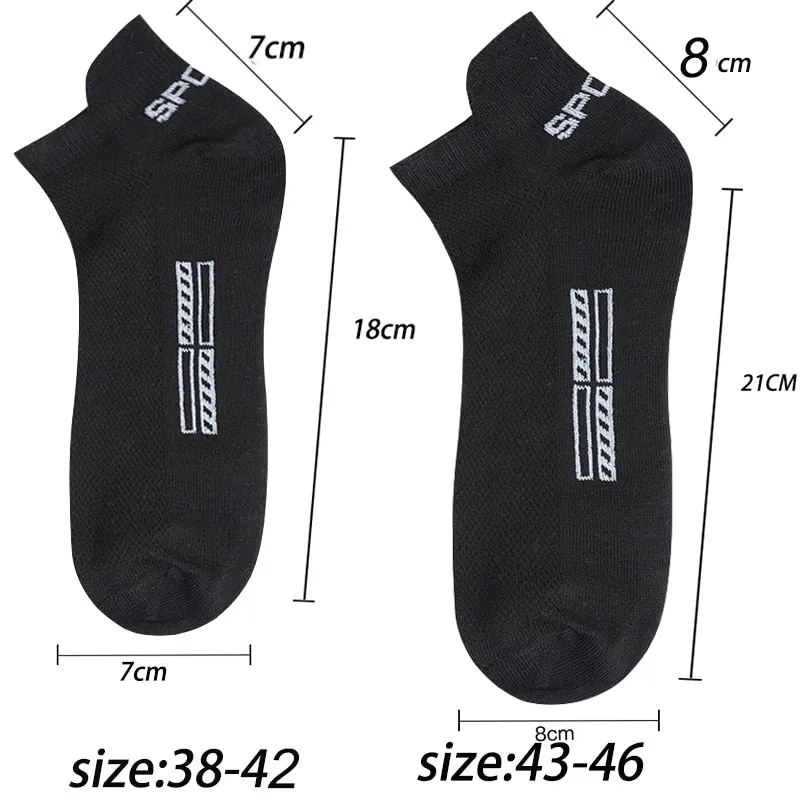 Summer Men's Ankle Socks Athletic Low Cut Breathable - Plus Size, 5 Pairs
