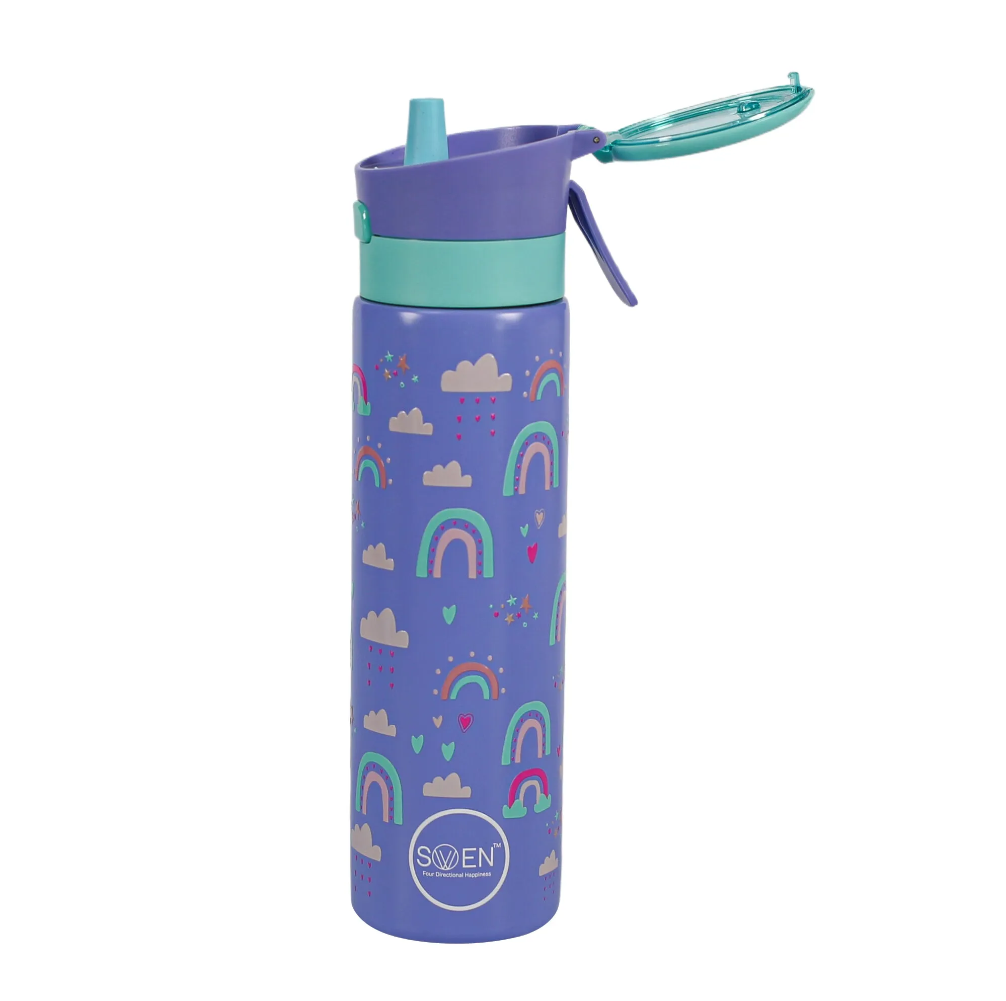 Swen Insulated Stainless Steel Rainbow Theme Mist Bottle, Purple Color - 540ml