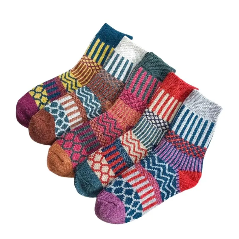 Thick Knitted Winter Wool Socks With Medium Tube