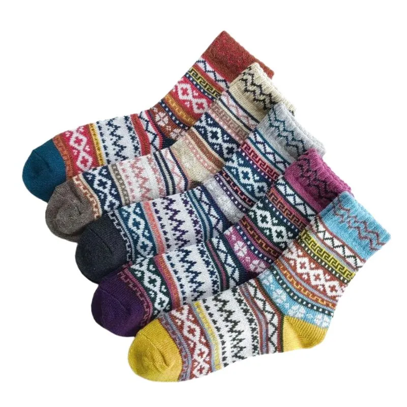 Thick Knitted Winter Wool Socks With Medium Tube