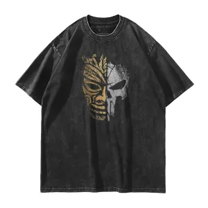 Tiki Mask Skull Washed T-Shirt