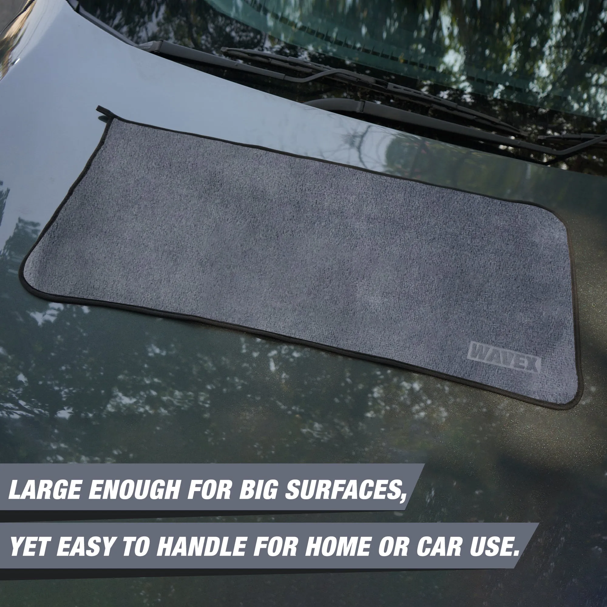 Wavex Microfiber Cleaning Towel  500 GSM, 35x75 cm, Grey  Ultra Soft, Absorbent & Reusable Cloth for Car, Home, Kitchen, Glass, and Multipurpose Cleaning