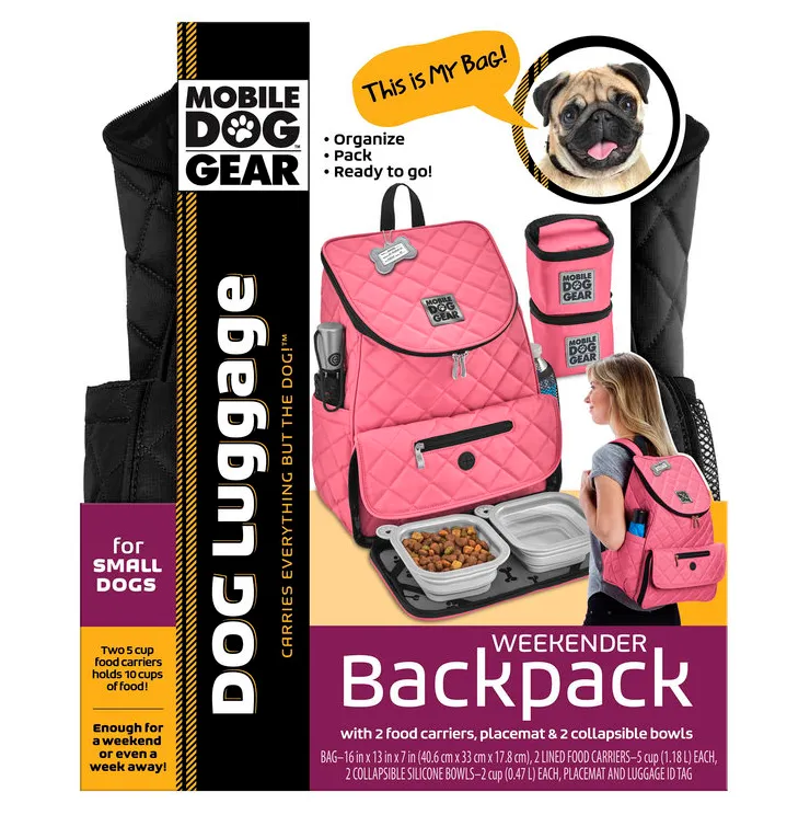 Weekender Backpack ~ Black (All Size Dogs)