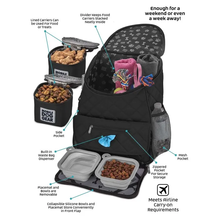 Weekender Backpack ~ Black (All Size Dogs)