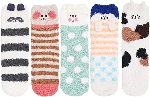 Winter Warm Women Coral Socks Soft Fuzzy Thermal Cozy Cartoon Sock Girl Gifts