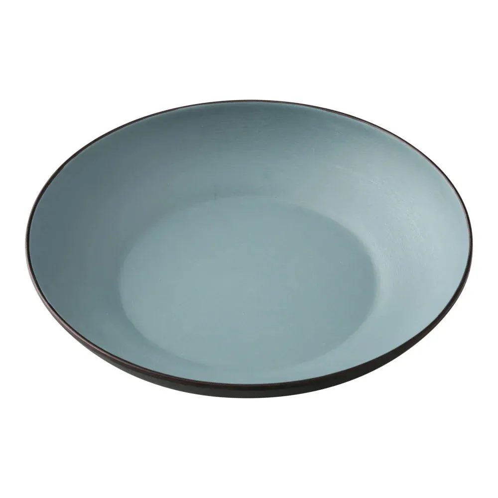 Yanco BM-709TL 30 Oz Gray-Teal Melamine Birmingham Salad / Pasta Bowl, Pack of 24